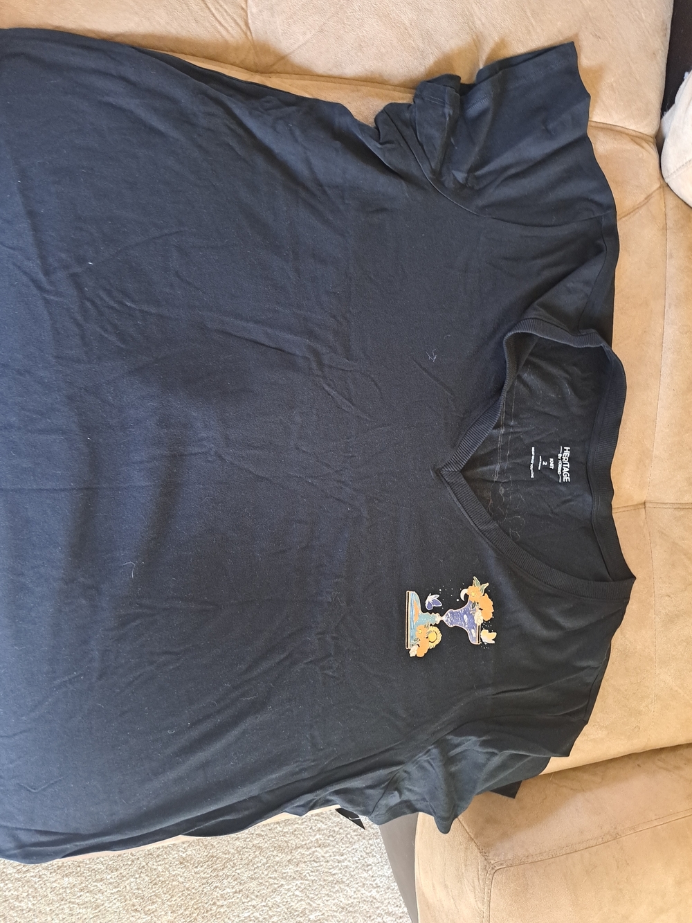 torrid Black V‑Neck Tee with Small Colorful Graphic